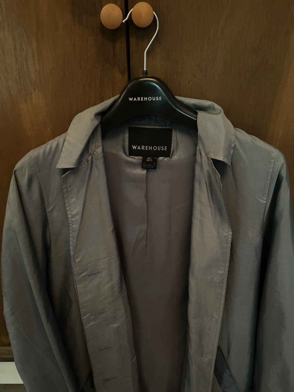 Warehouse Slate Grey Open Front Coat